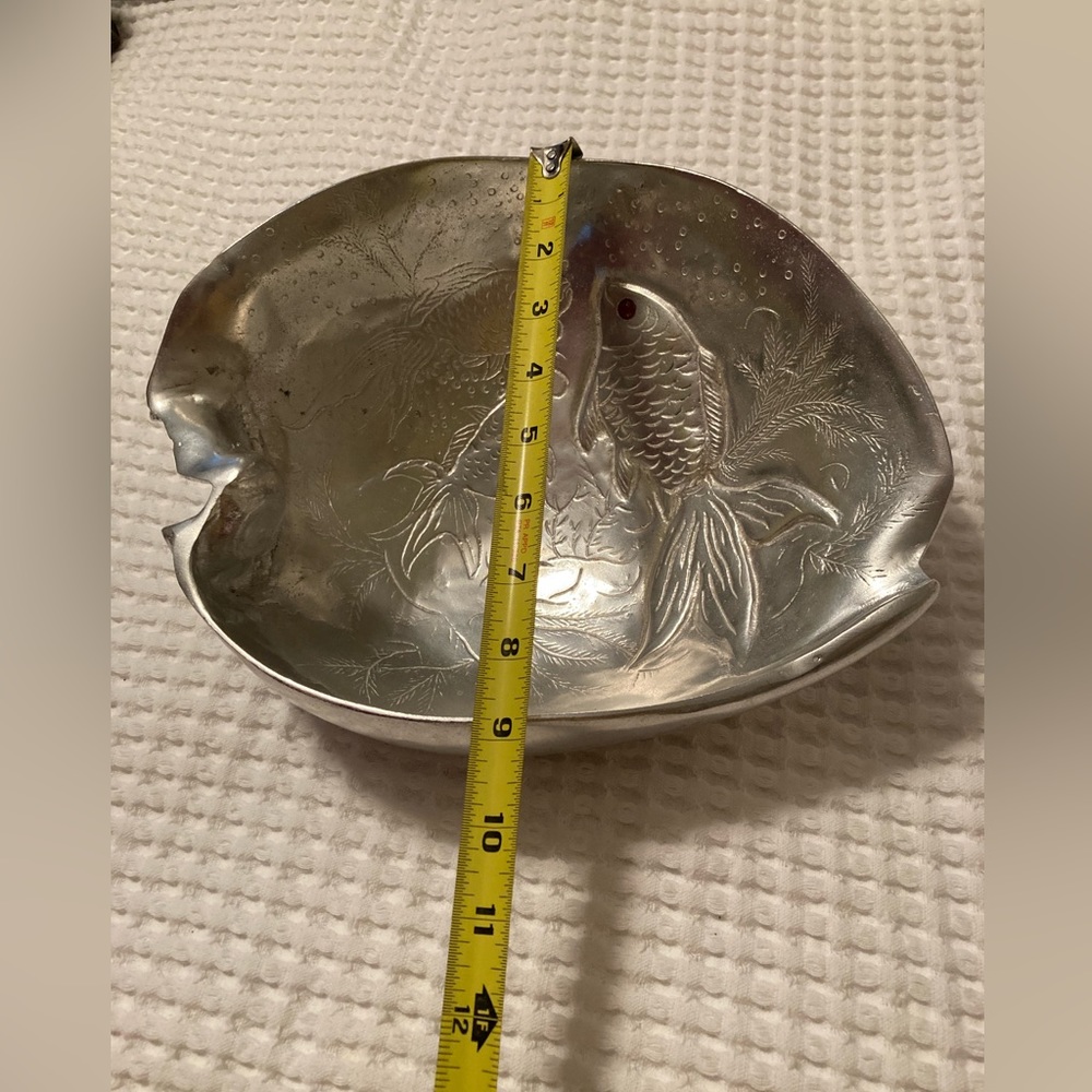 Arthur Court - Vintage 1977 Rare Four Koi Fish Conch Bowl with Carnelian Eyes - Picture 6 of 7